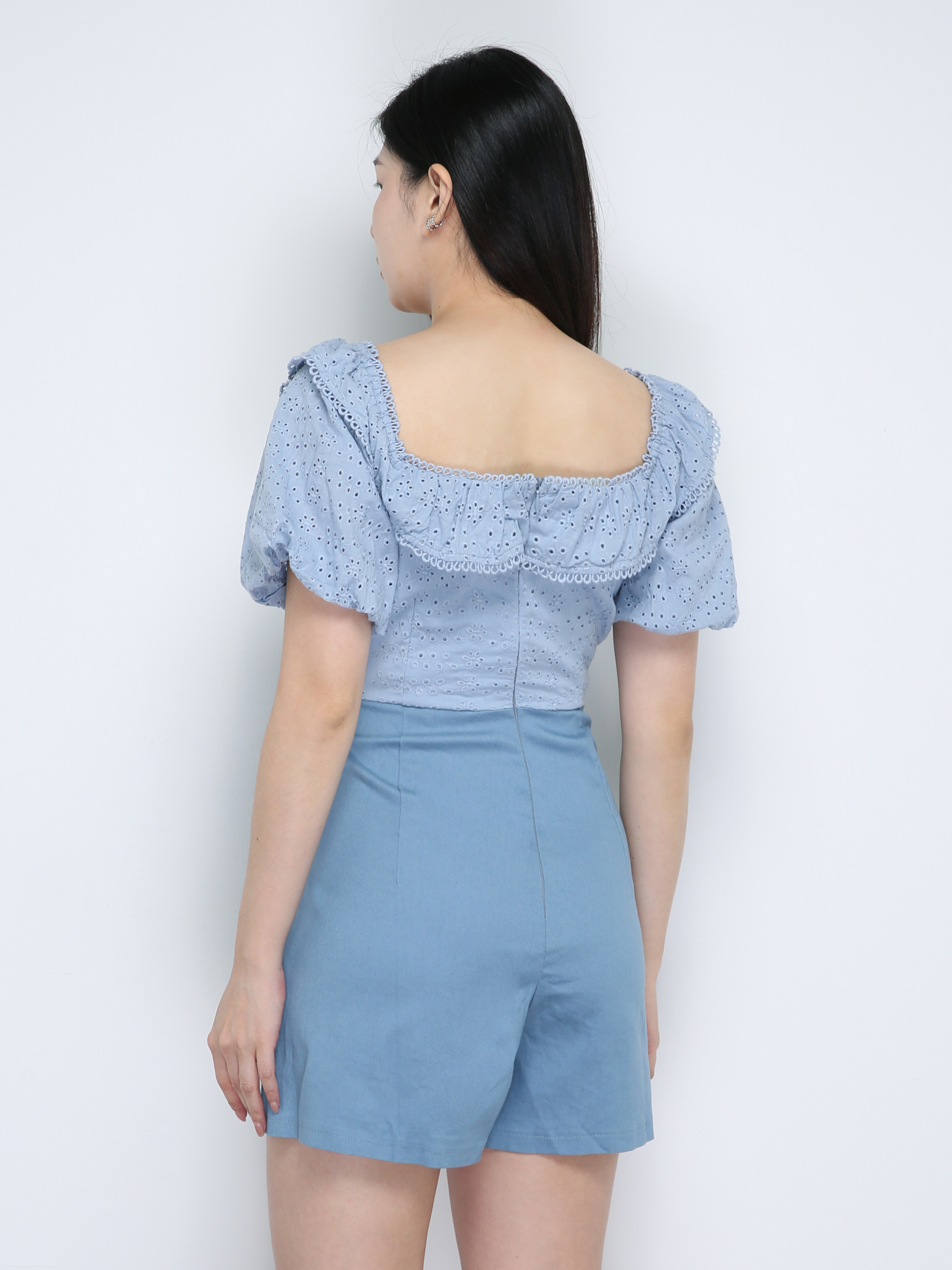 Off Shoulder Eyelet Jumpsuit 18969