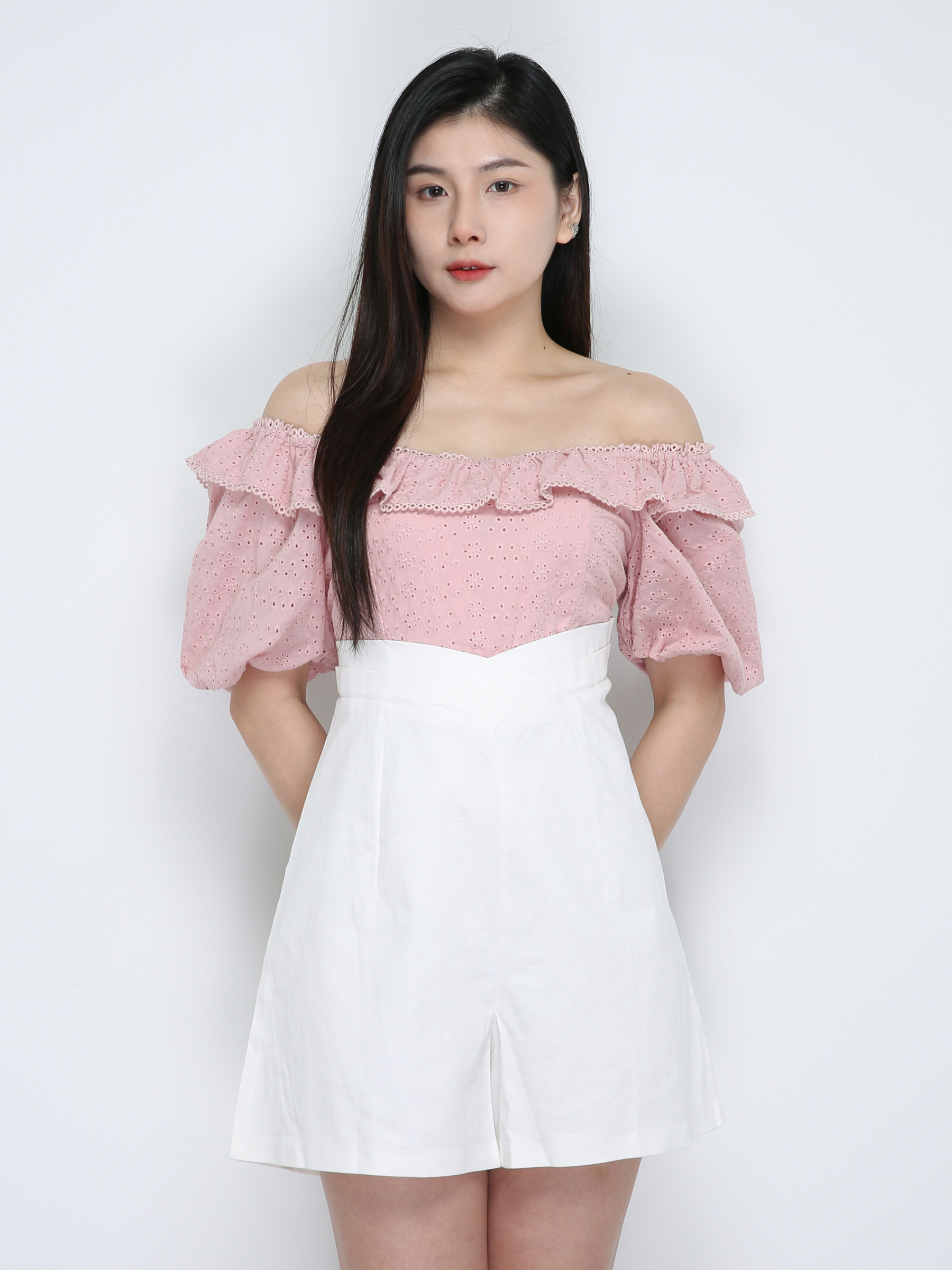 Off Shoulder Eyelet Jumpsuit 18969