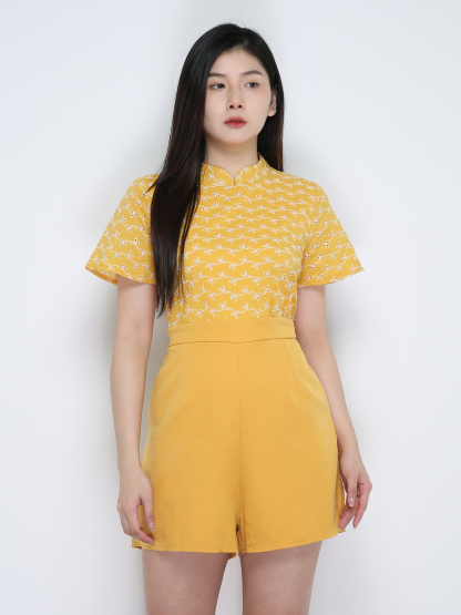 Eyelet Pattern Jumpsuit With Belt 18916