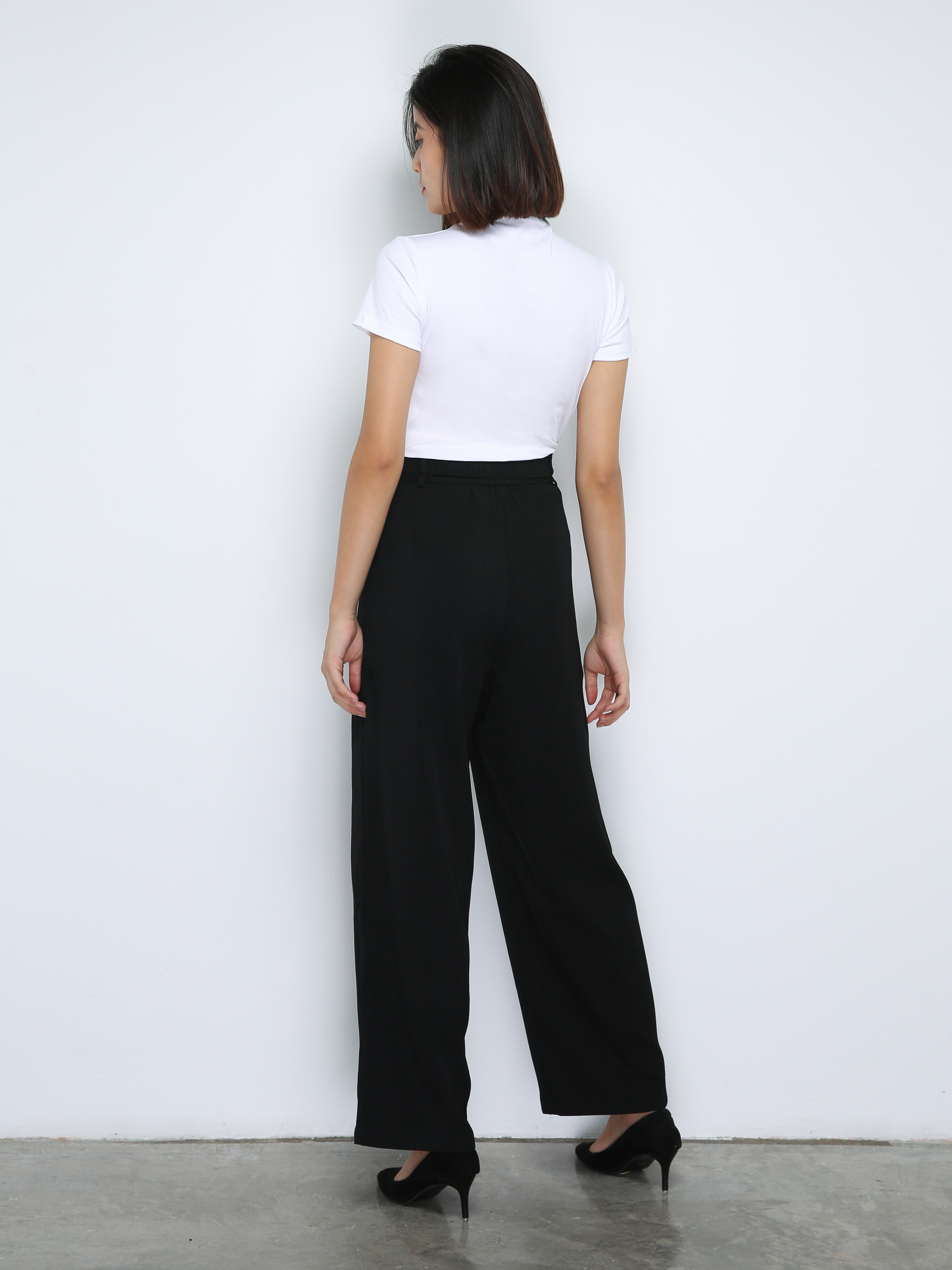 Side Pocket With String Belt Long Pants 33912
