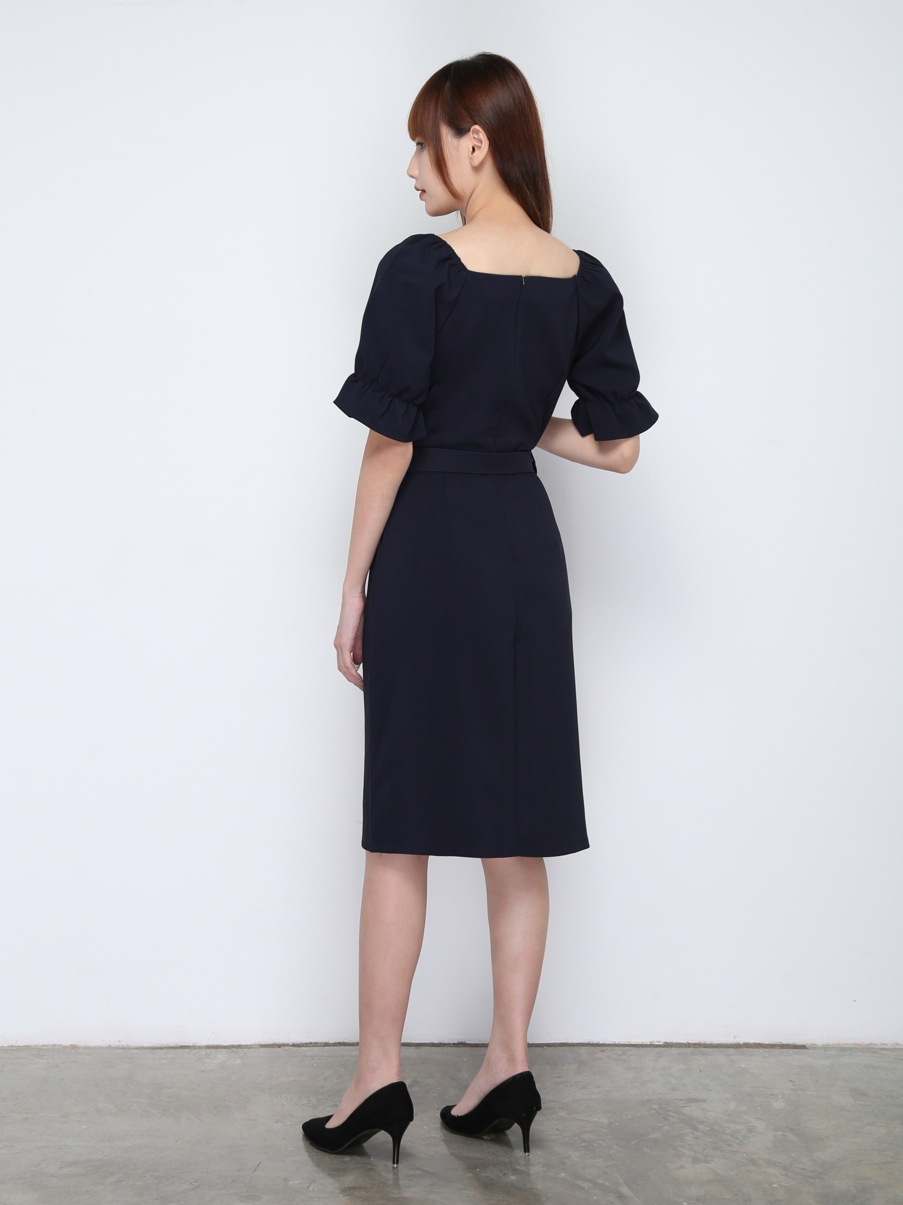 Formal Puff Sleeve Wrap Dress 17020