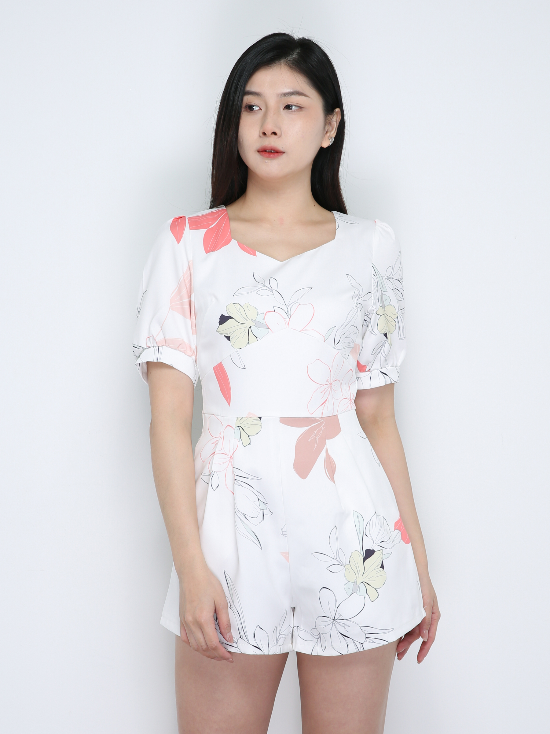 Floral Sweetheart Neckline Jumpsuit 18818