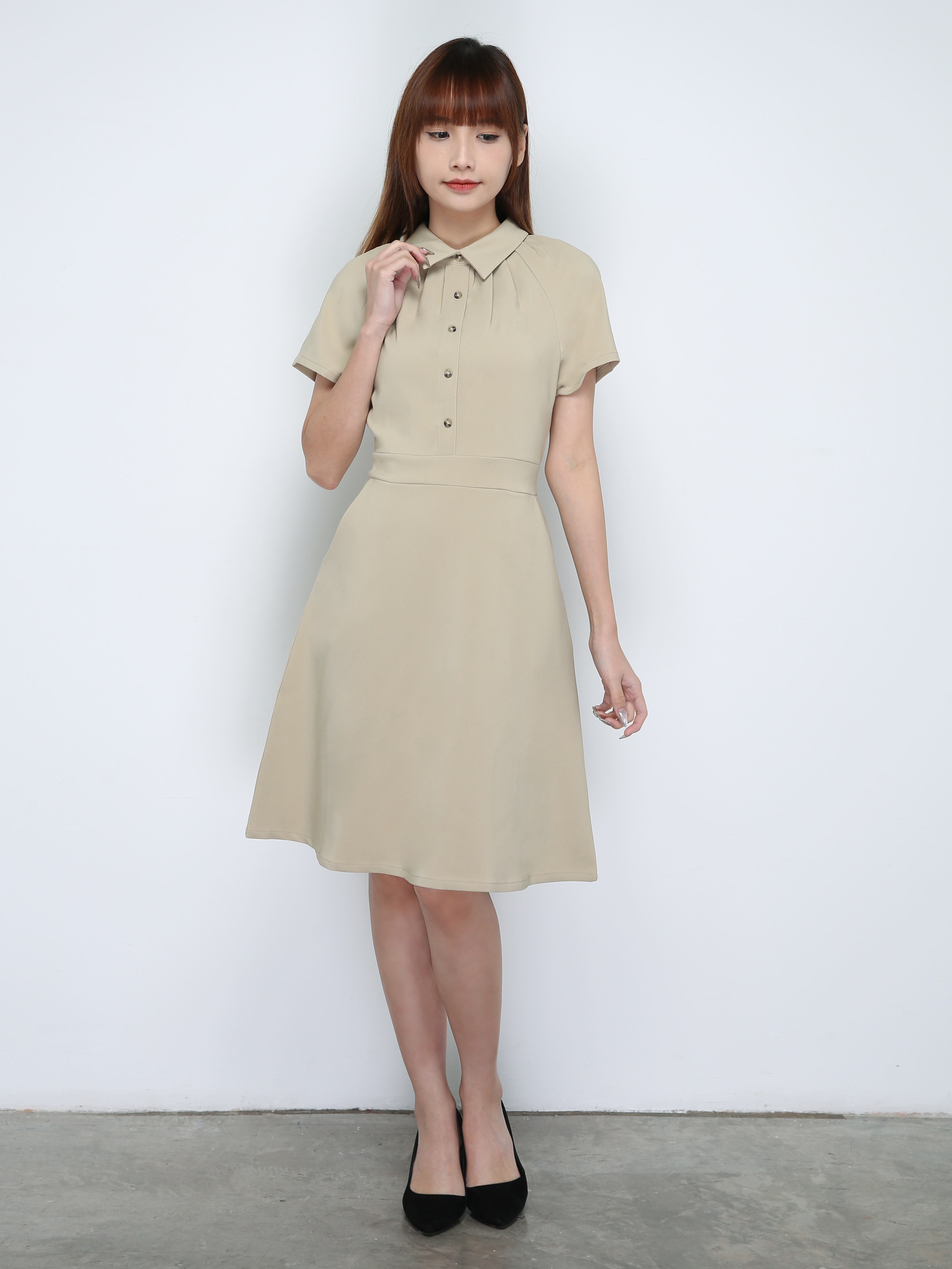 Collar Batman Sleeve Dress 18626