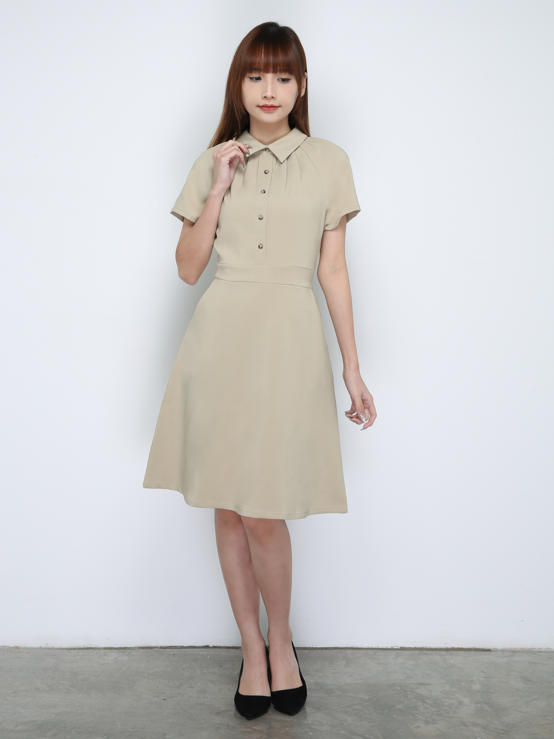 Collar Batman Sleeve Dress 18626