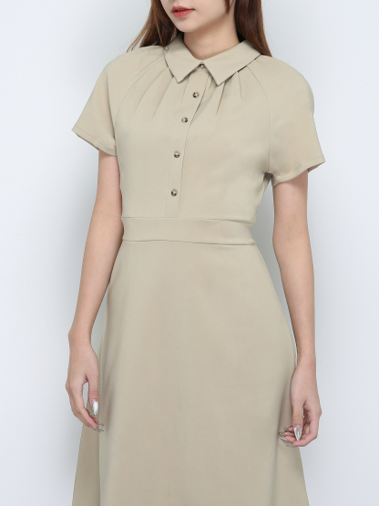 Collar Batman Sleeve Dress 18626