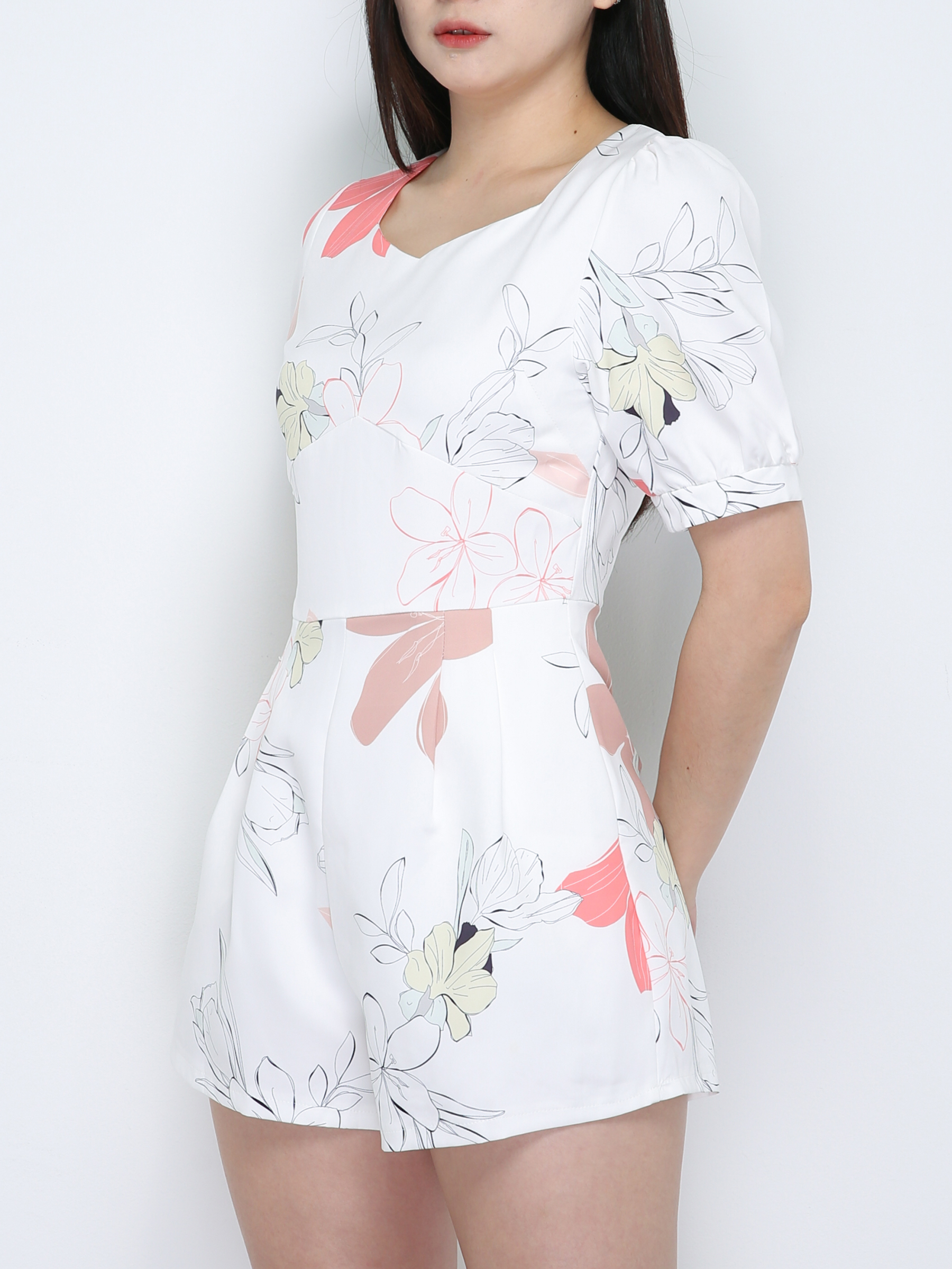 Floral Sweetheart Neckline Jumpsuit 18818