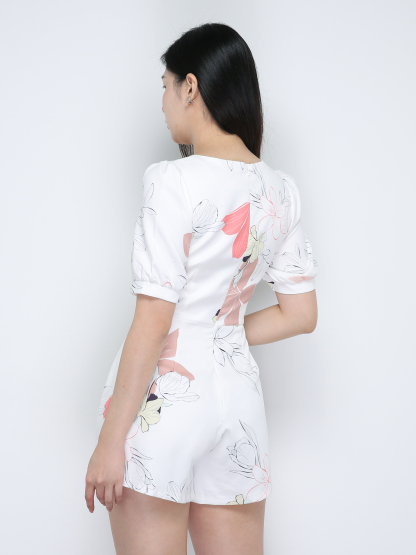 Floral Sweetheart Neckline Jumpsuit 18818