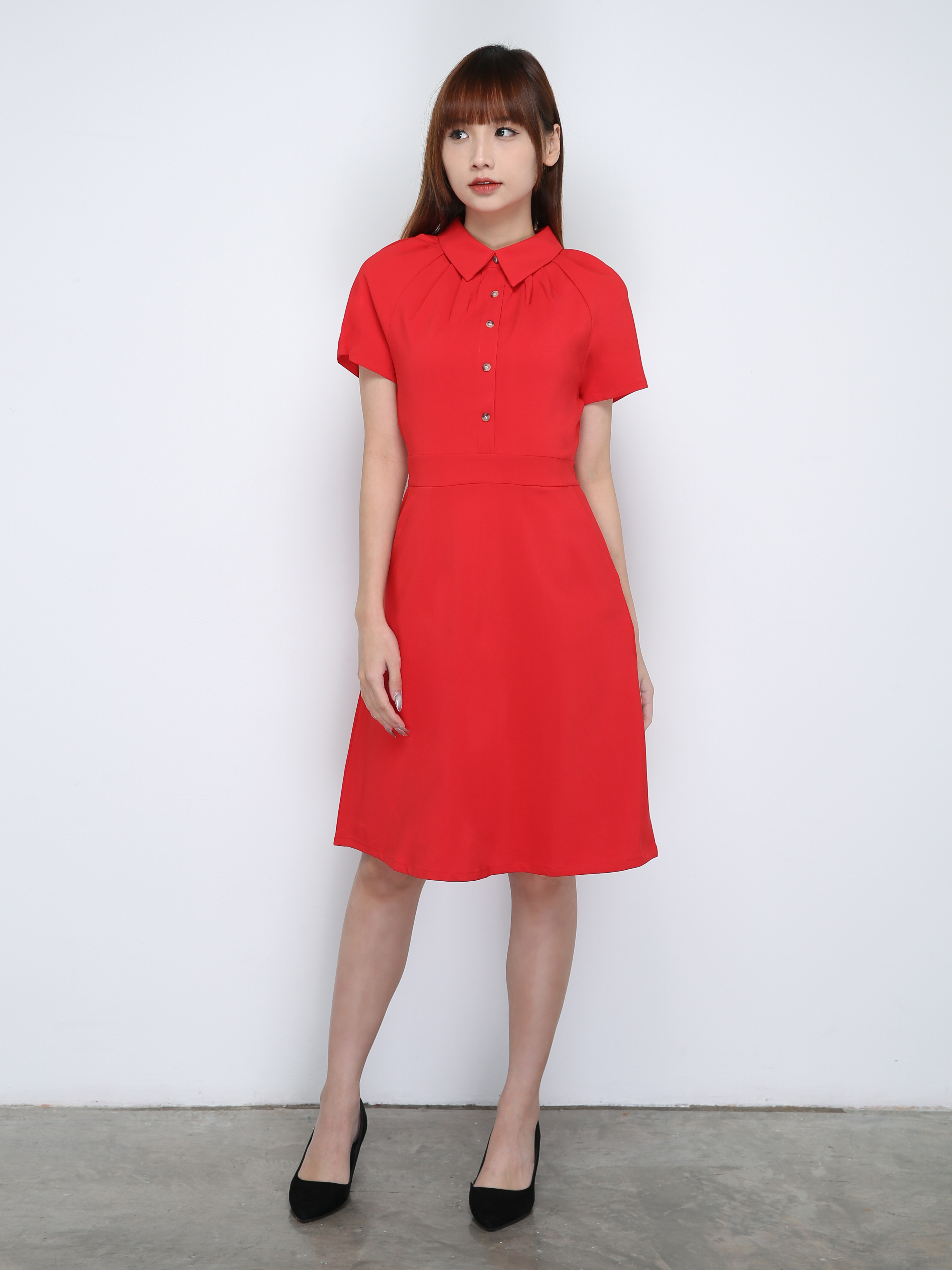 Collar Batman Sleeve Dress 18626