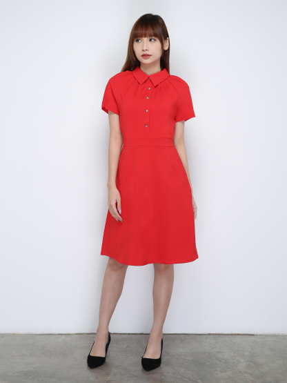 Collar Batman Sleeve Dress 18626