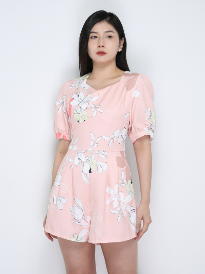 Floral Sweetheart Neckline Jumpsuit 18818