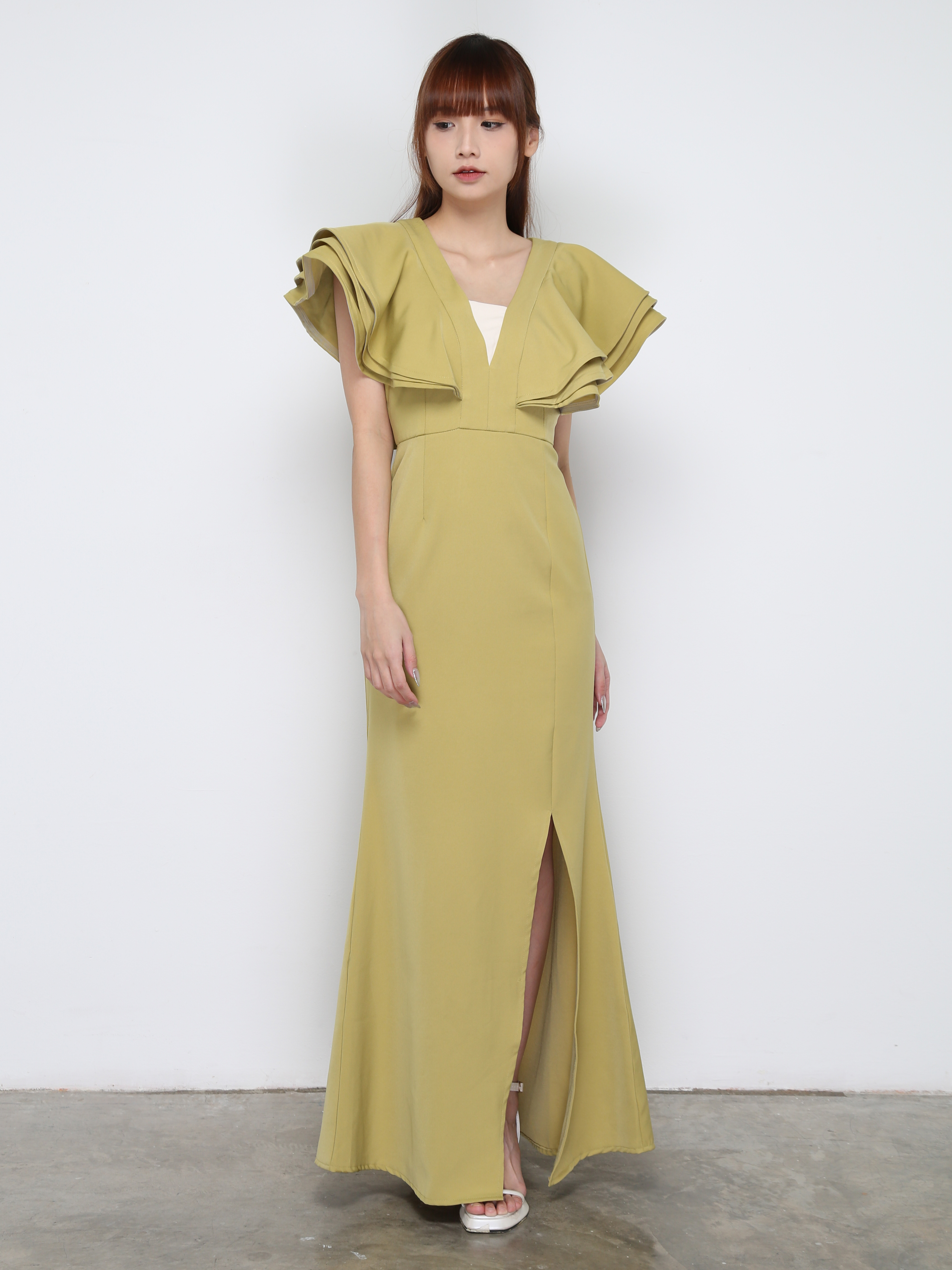 Layered Sleeve With Split Dress 29704