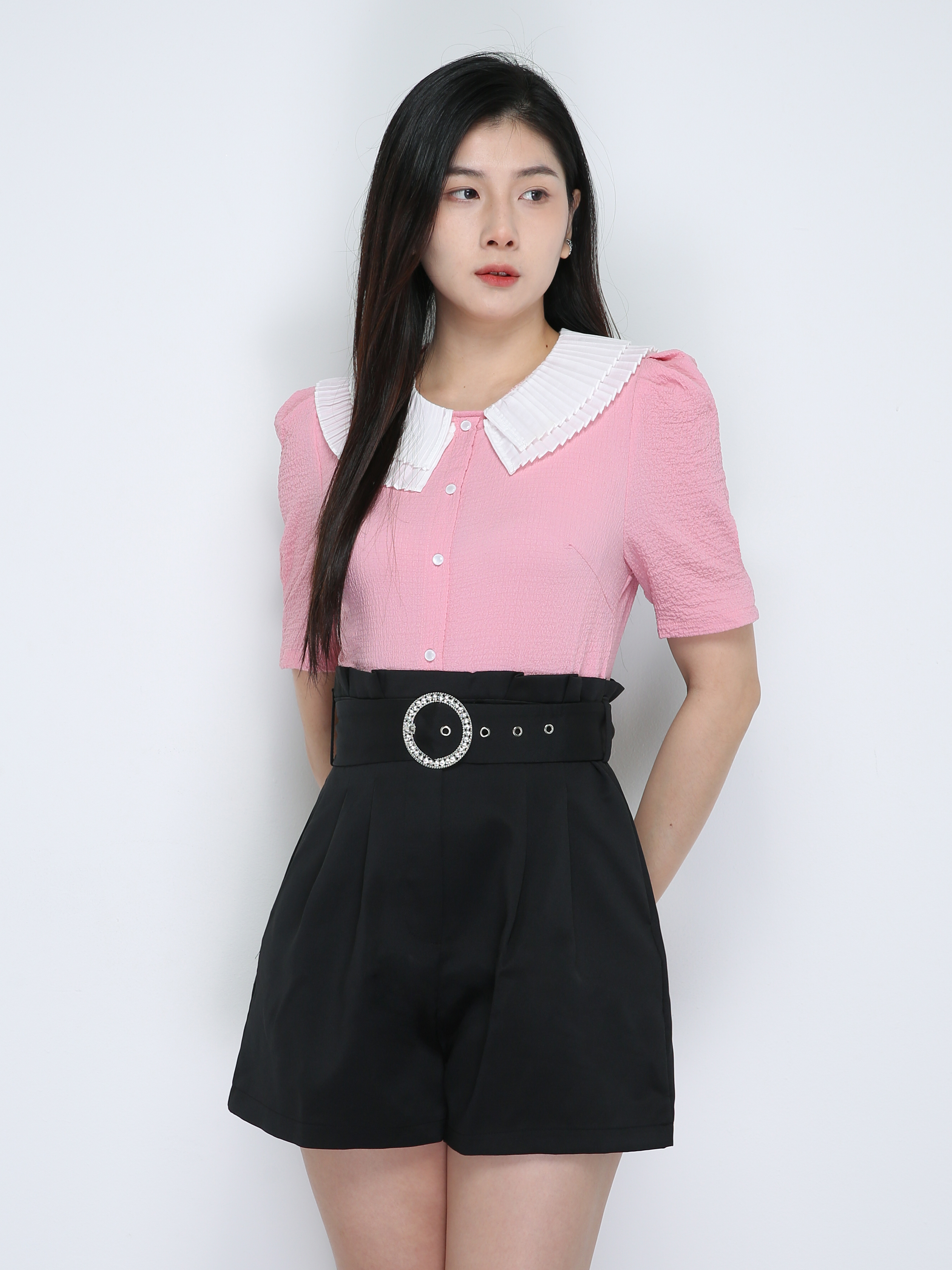 Collar Pleated Classic Jumpsuit 18943