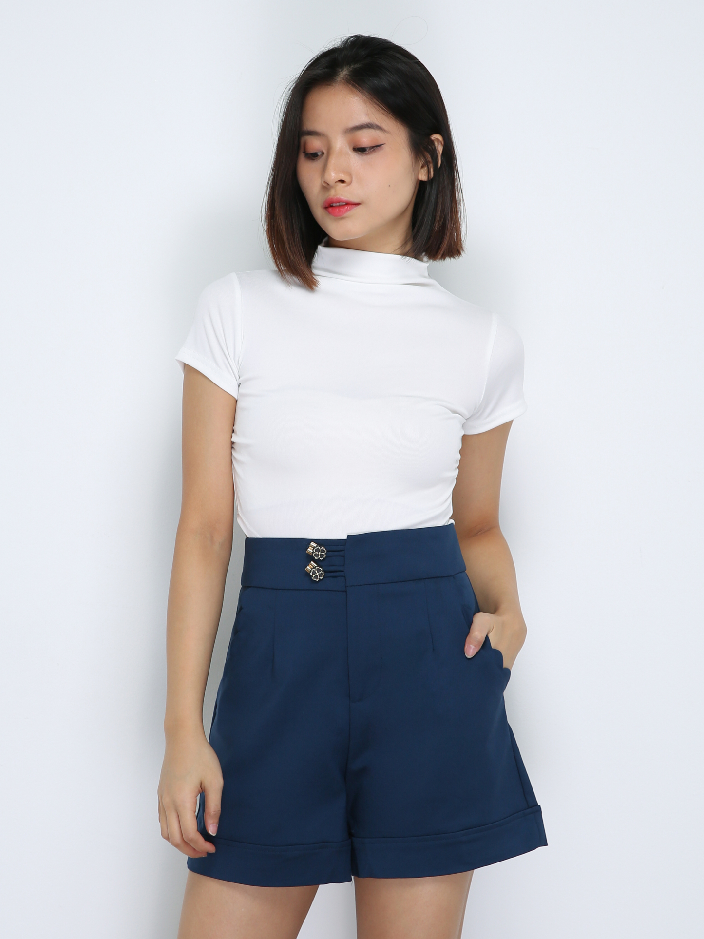 Side Pocket Short Pants 33913