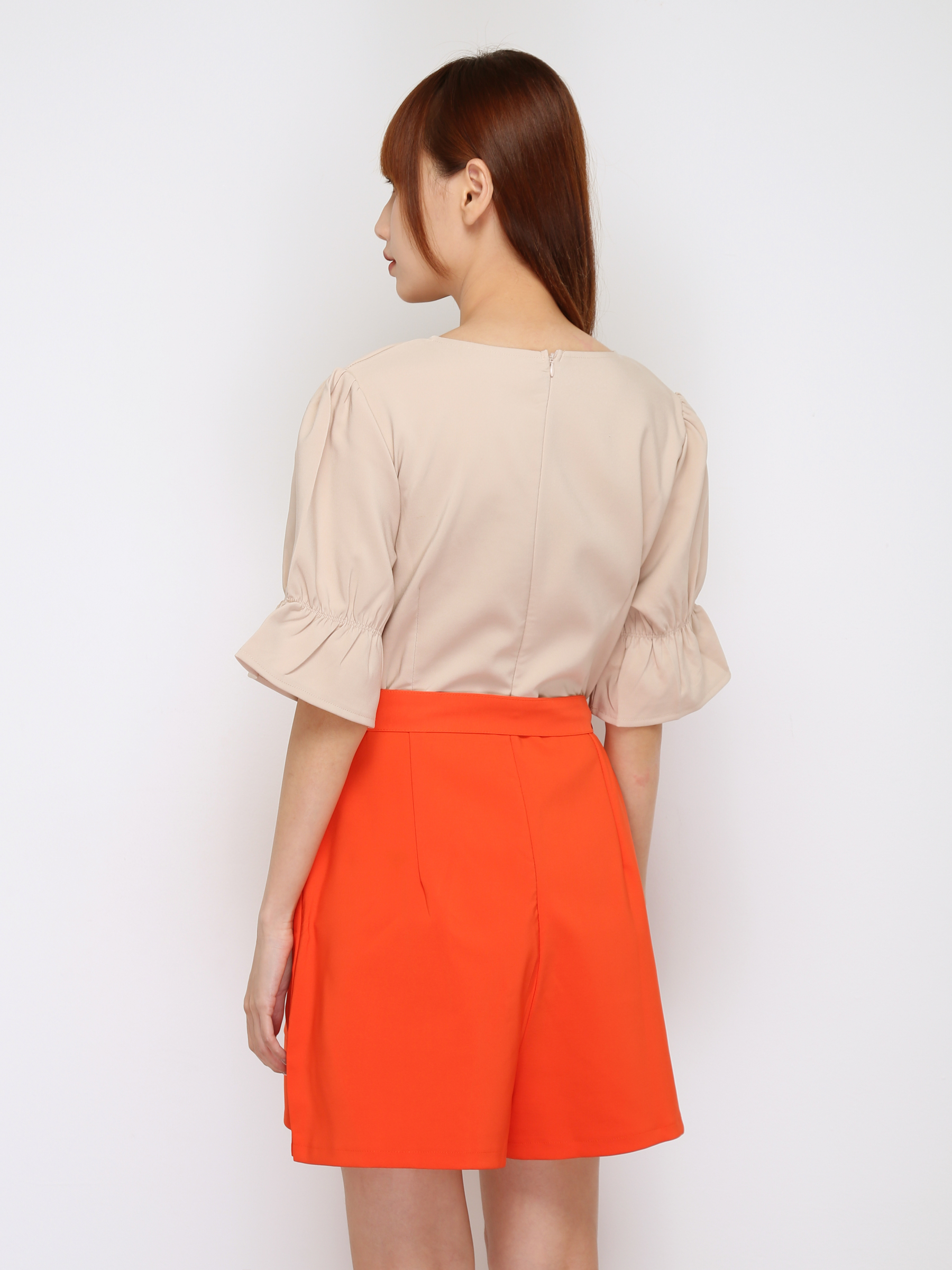 Two Tone With Belt Skirt Pants 16737