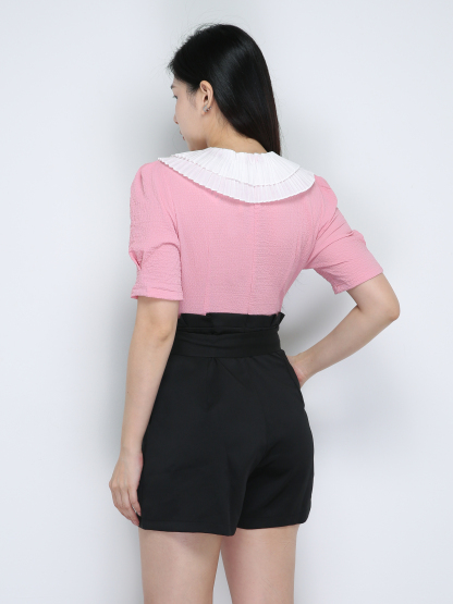 Collar Pleated Classic Jumpsuit 18943