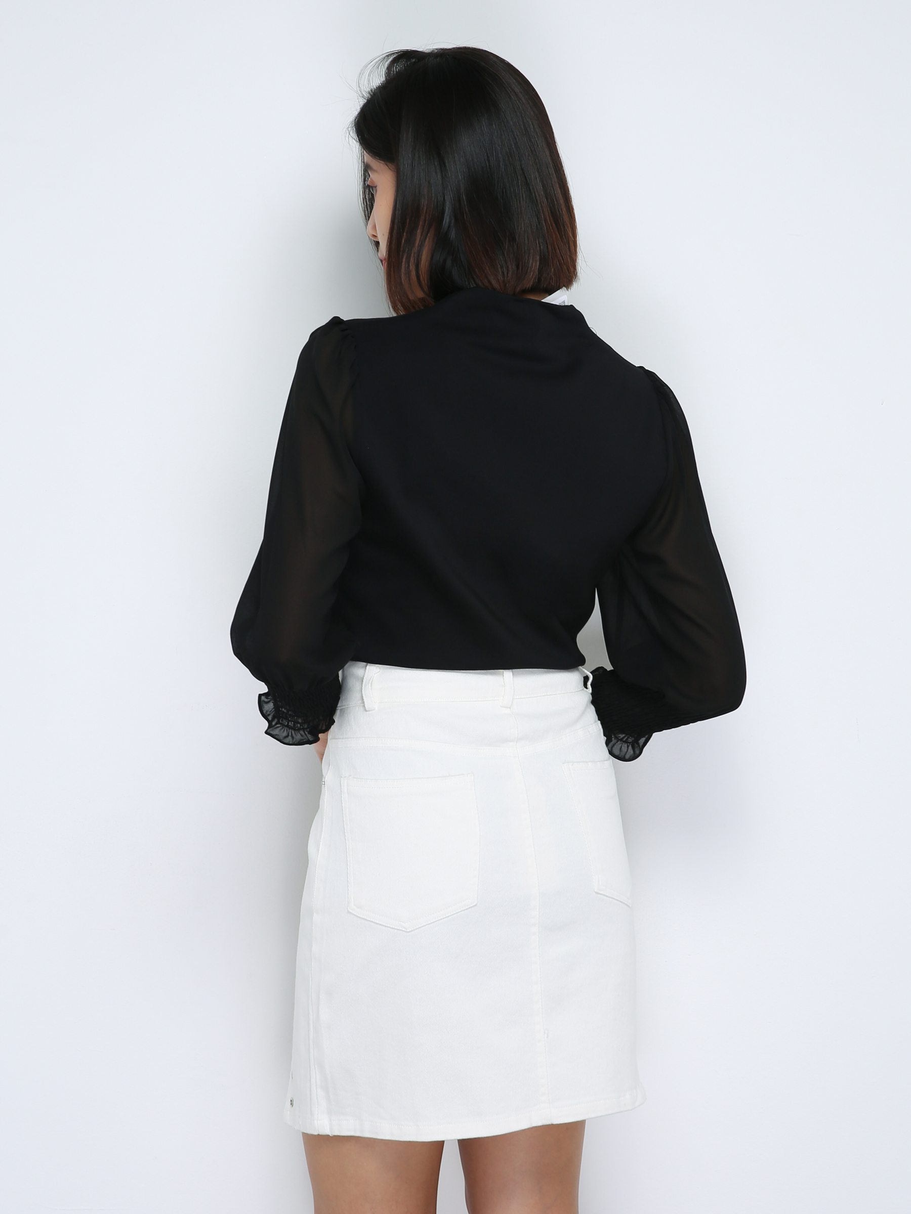 Decorative Ring Buckle With Split Skirt Pants 33914