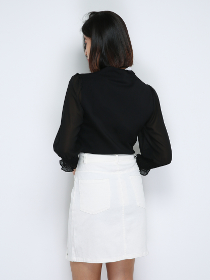 Decorative Ring Buckle With Split Skirt Pants 33914