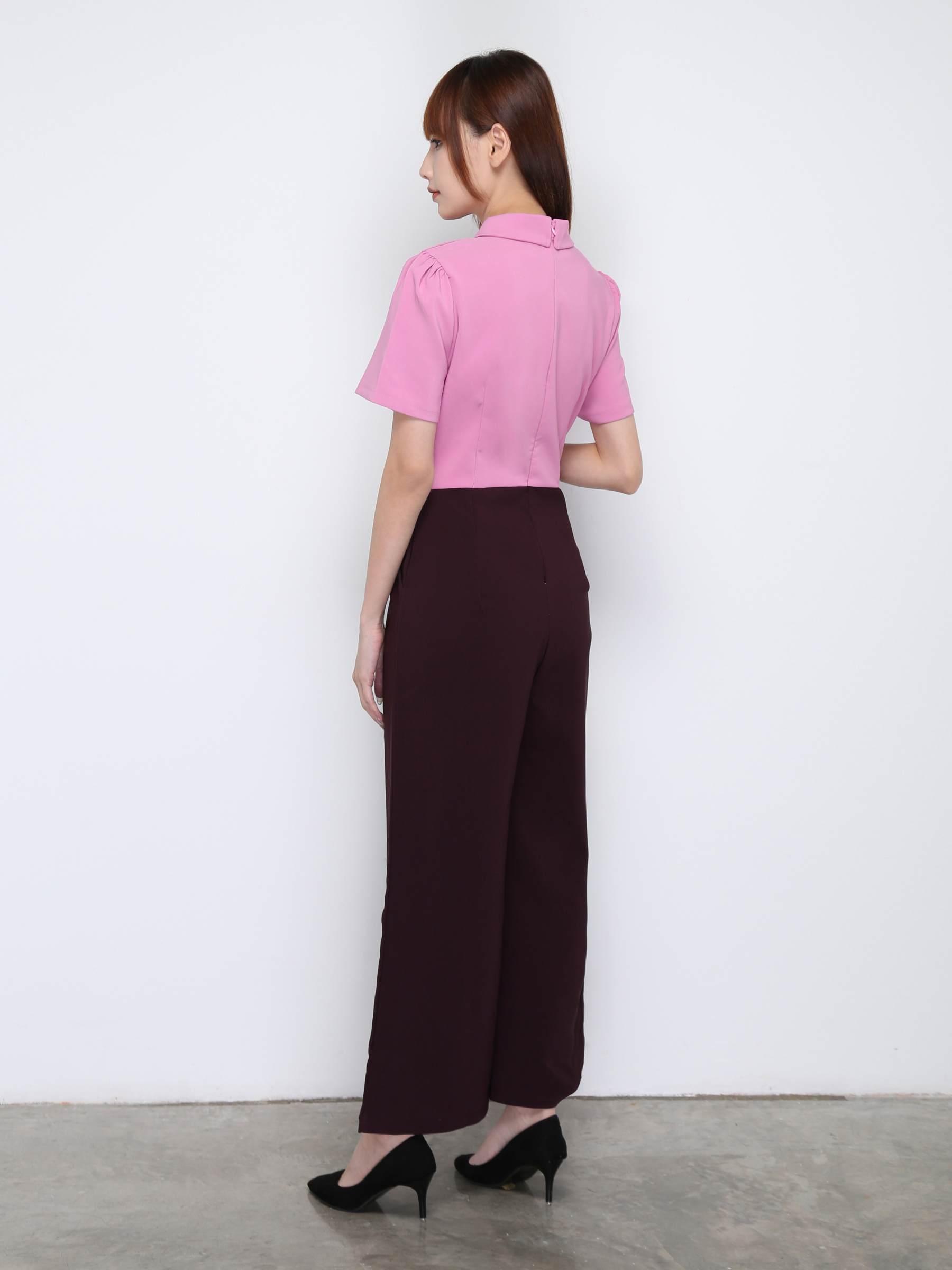 Two Tone Collar Jumpsuit 16736