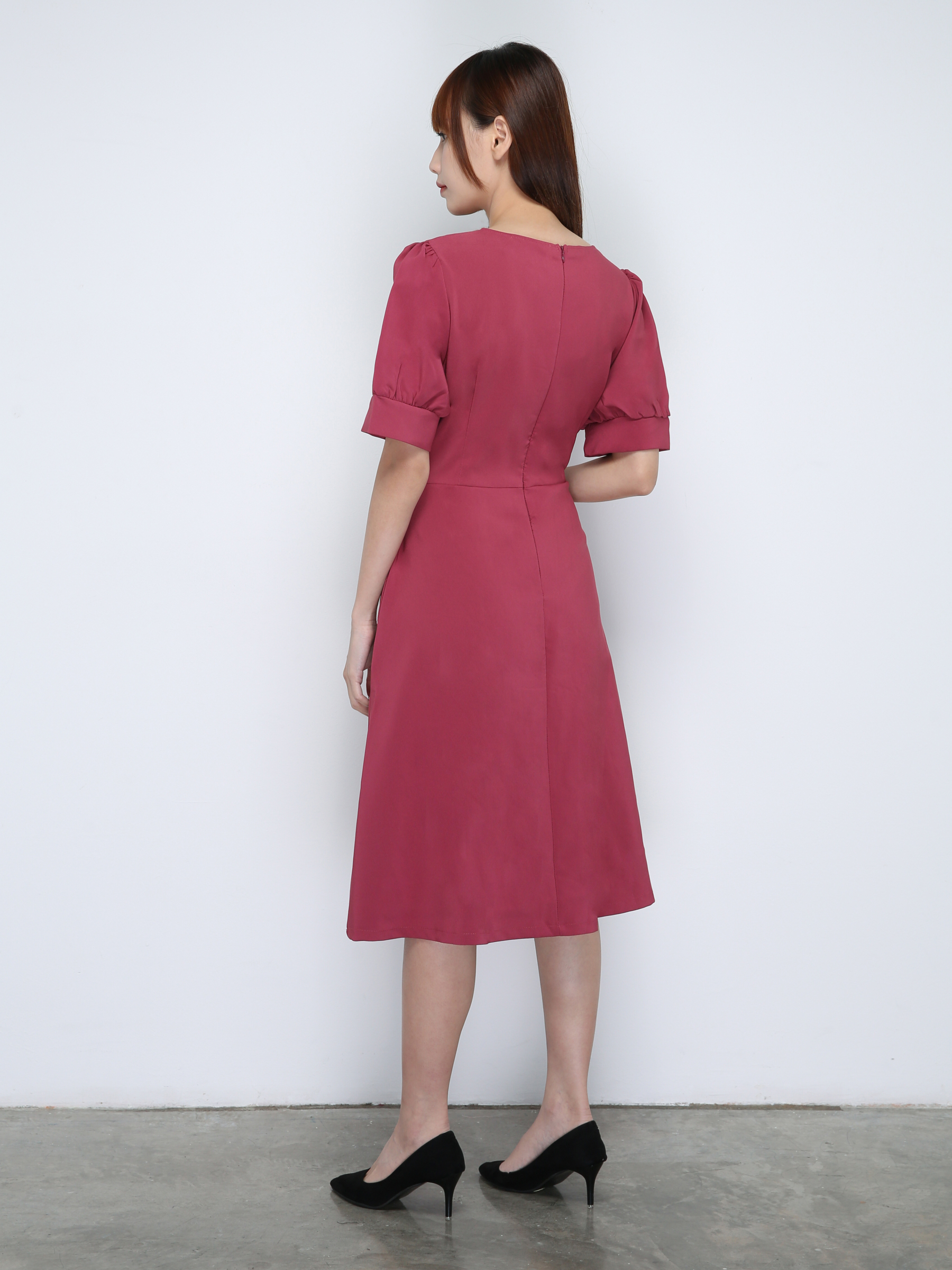 V Neck With Irregular Decorative Belt Dress 18625