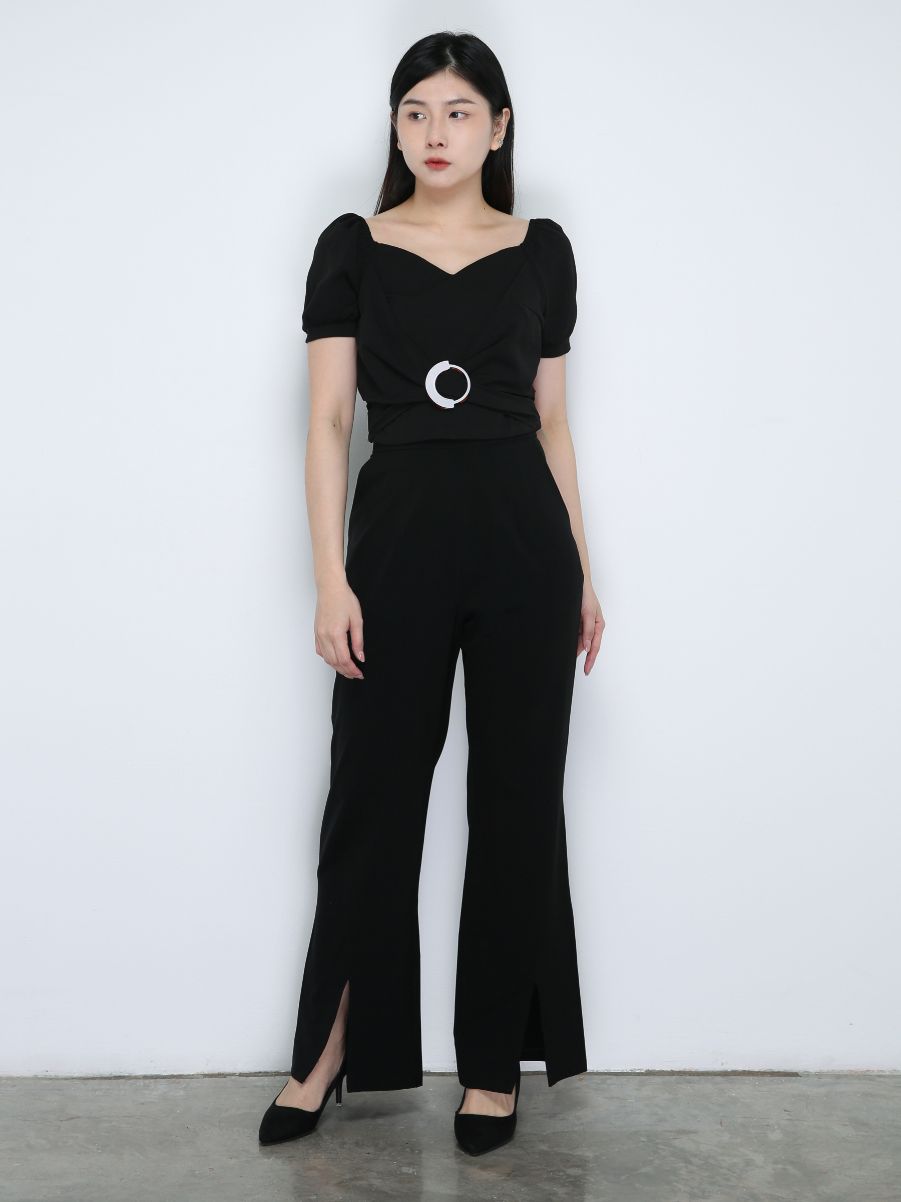 Sweetheart Ring Buckle Twist Tops 18881