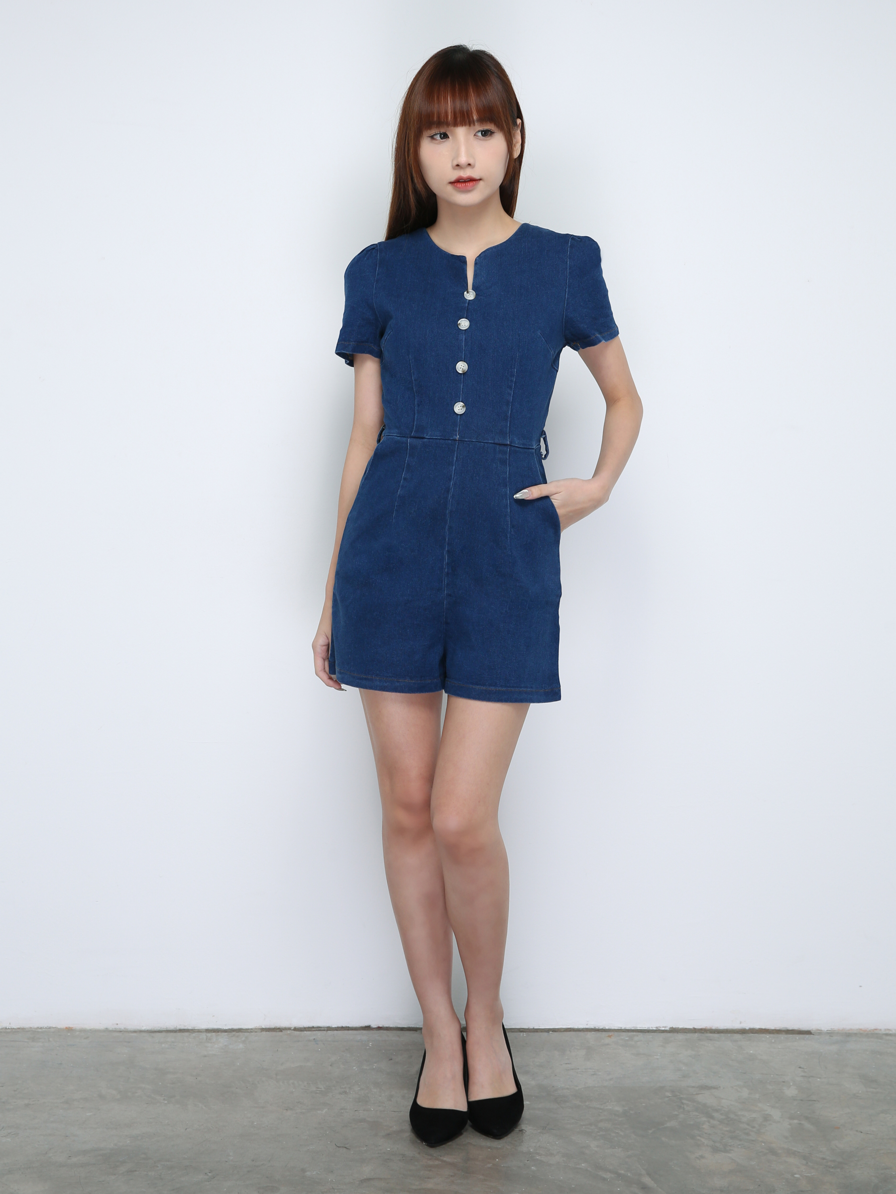 Denim With Belt Jumpsuit 18685