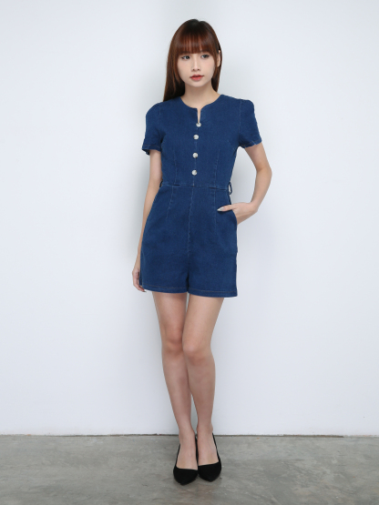 Denim With Belt Jumpsuit 18685