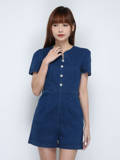 Denim With Belt Jumpsuit 18685