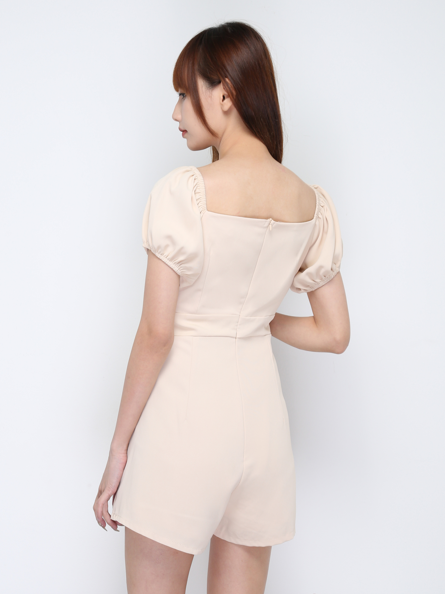 Puff Sleeve Pleated Jumpsuit 17423