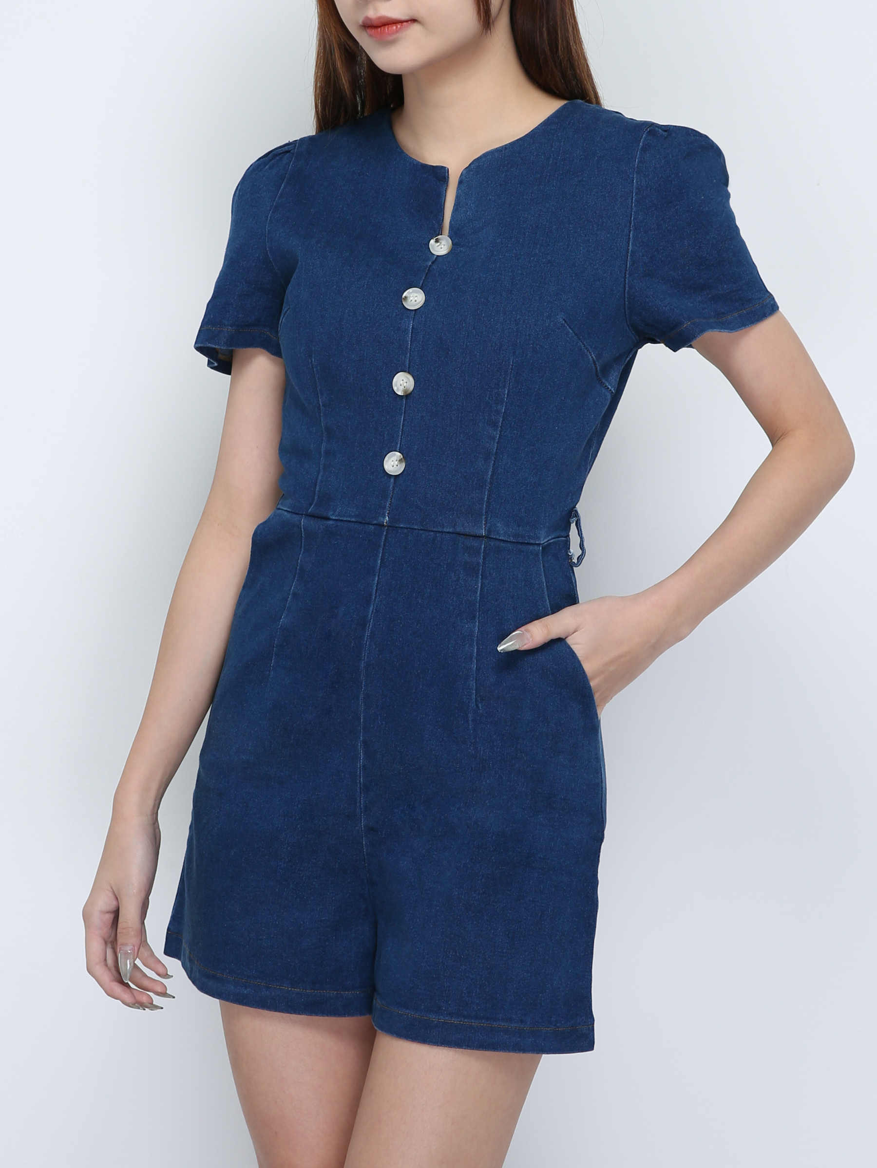 Denim With Belt Jumpsuit 18685