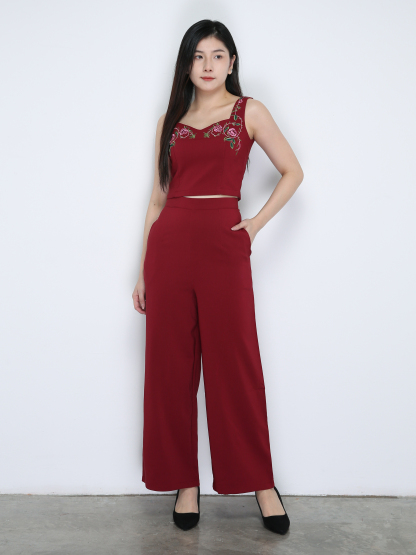 Floral Sleeveless Plain Sets 18862