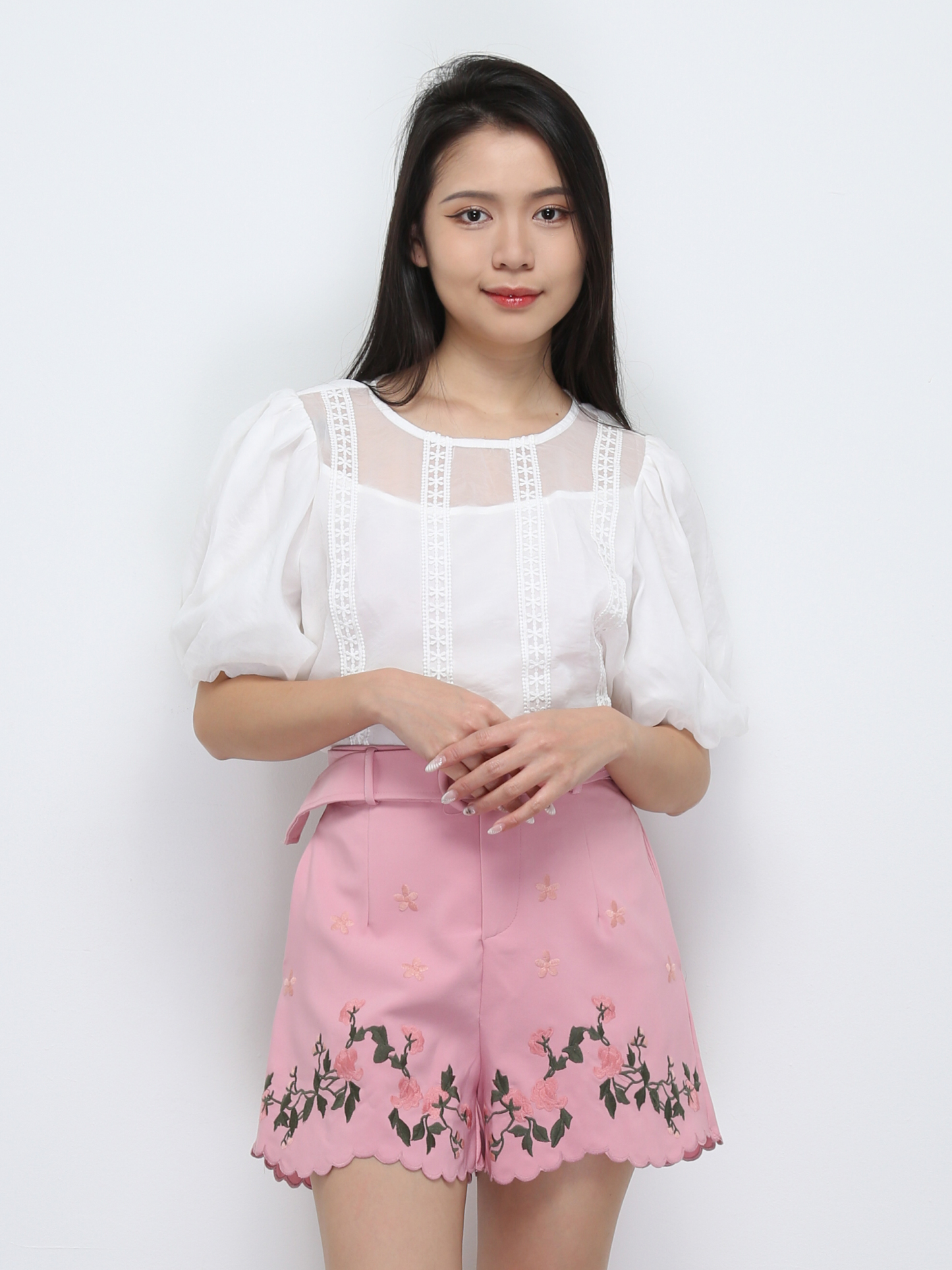 Floral With Belt Short Pants 29296