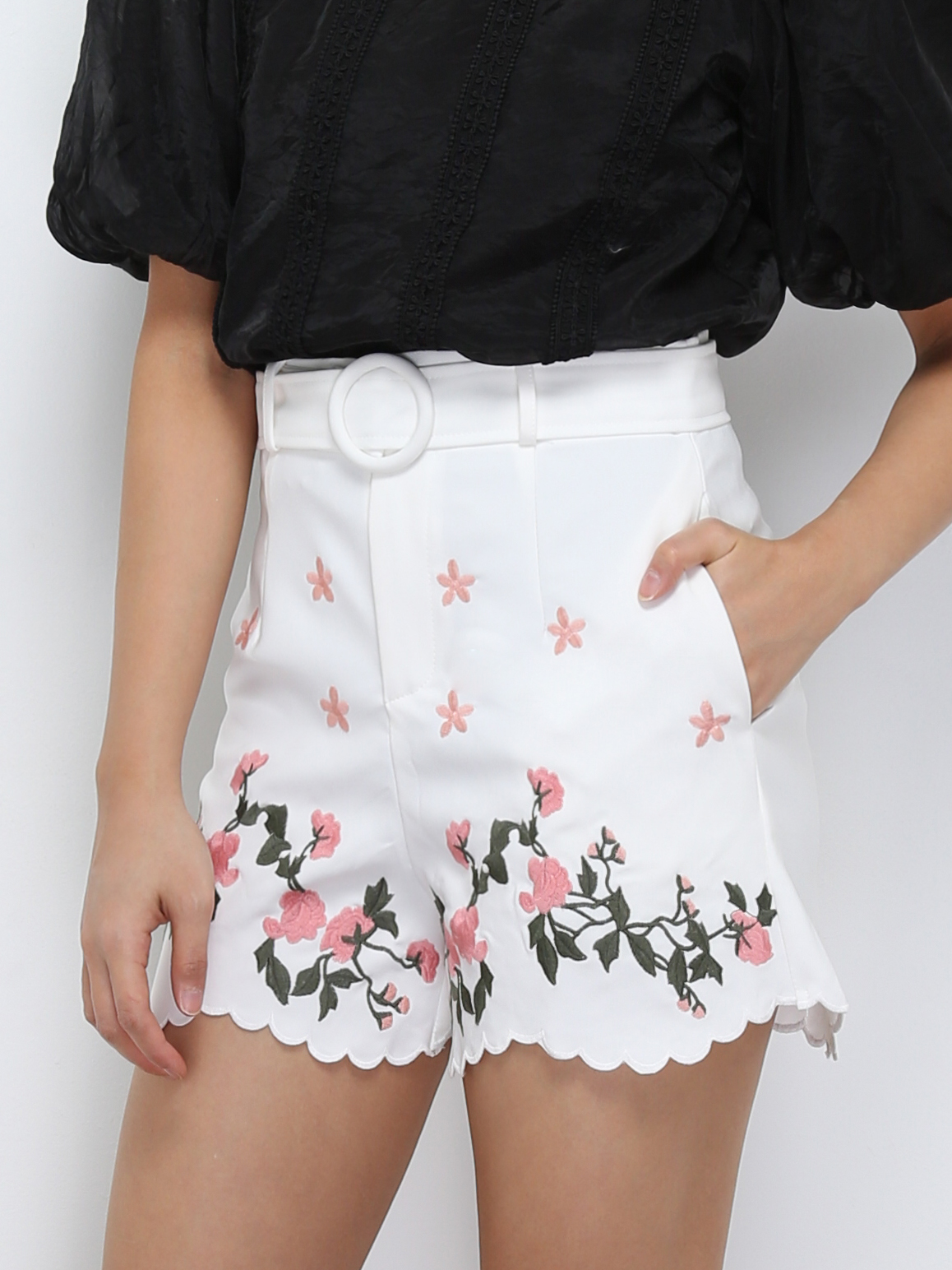 Floral With Belt Short Pants 29296