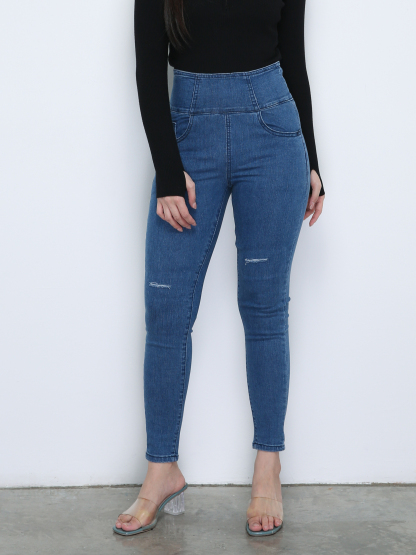 Denim High Waist Long Pants 18850
