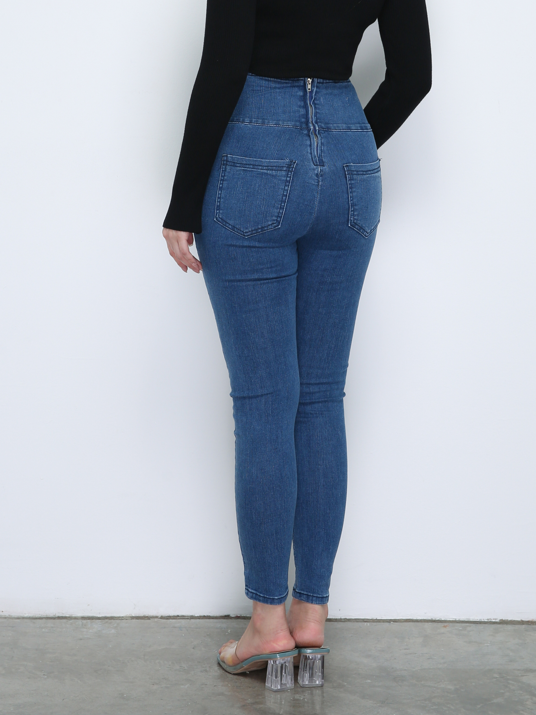 Denim High Waist Long Pants 18850