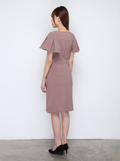 Formal Ruffles Sleeve Dress 16745