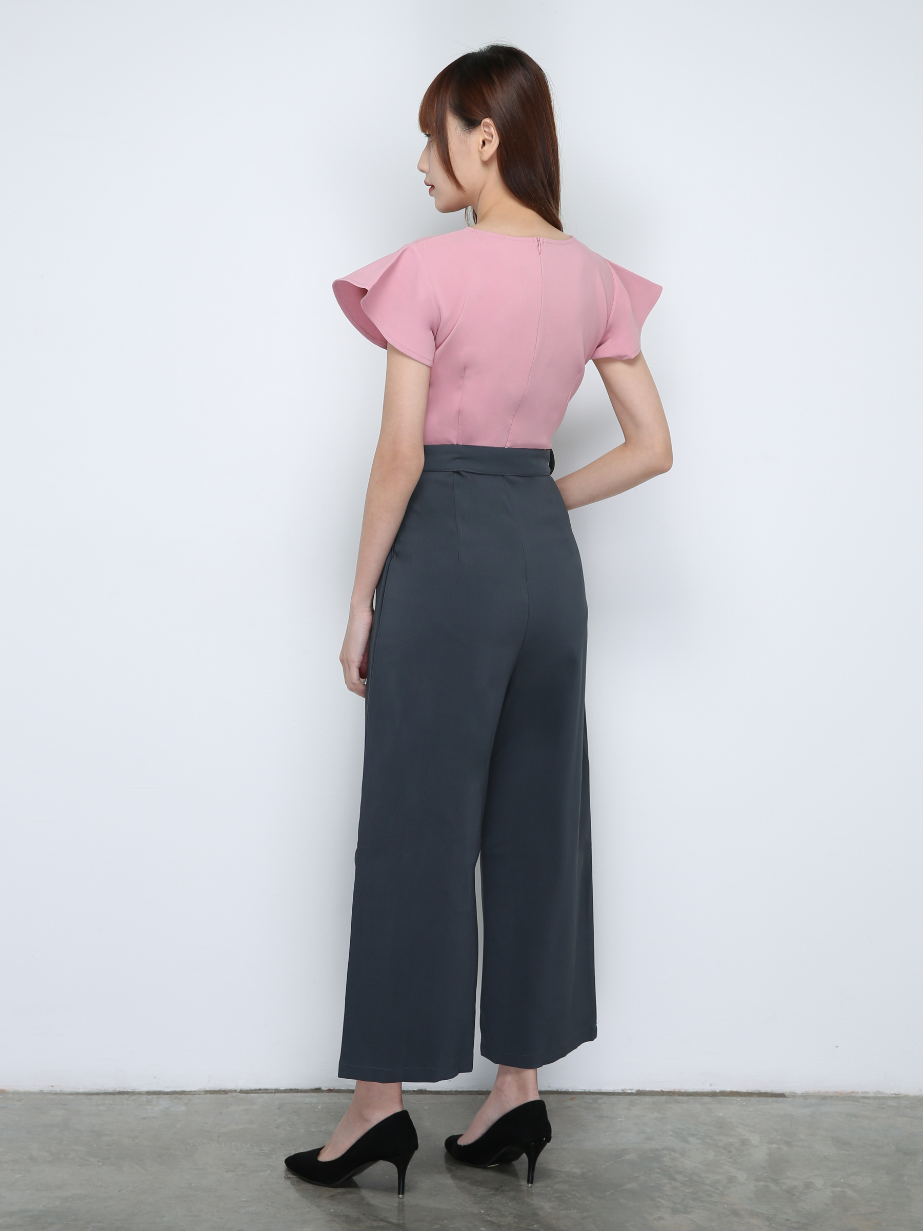 Two Tone Butterfly Sleeve Jumpsuit 18752