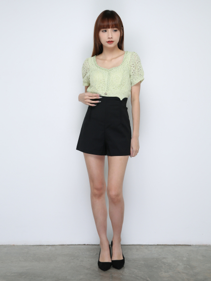 Square Neck Lace Top 18678