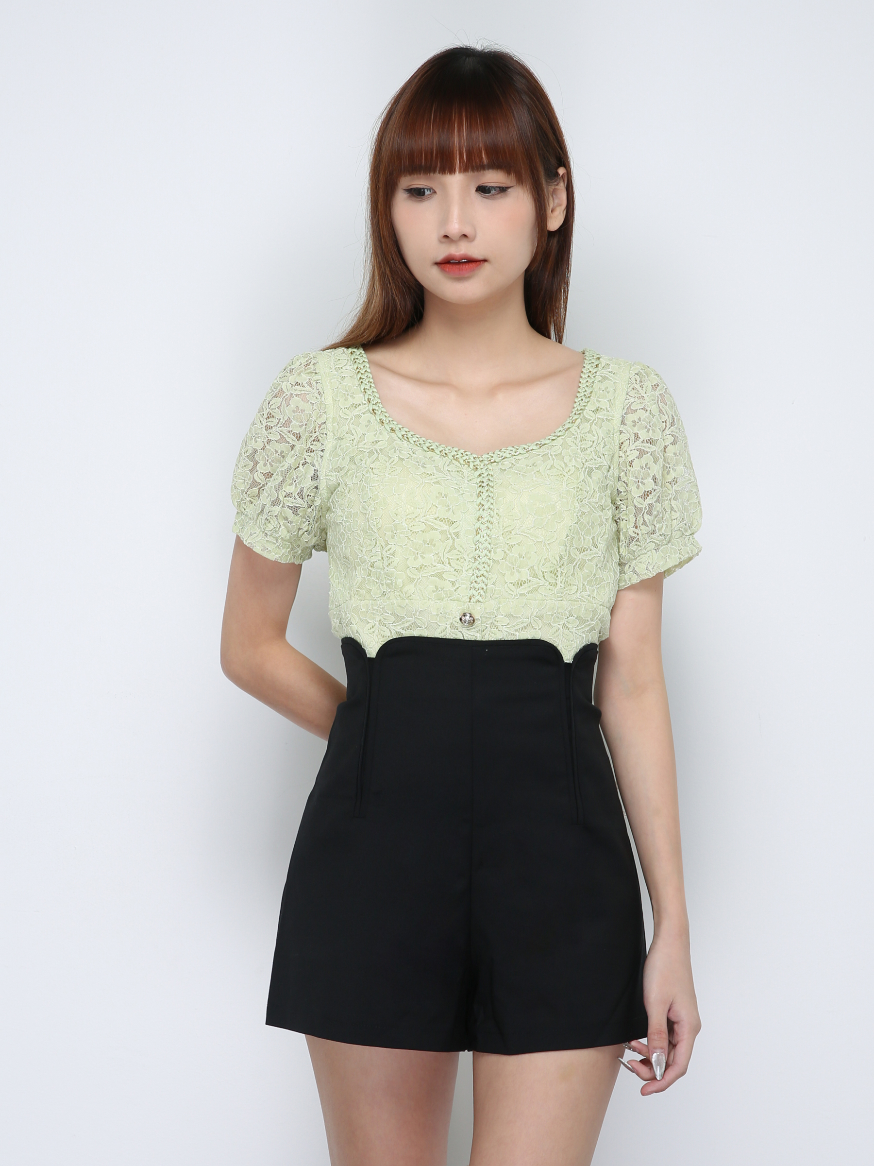Square Neck Lace Top 18678