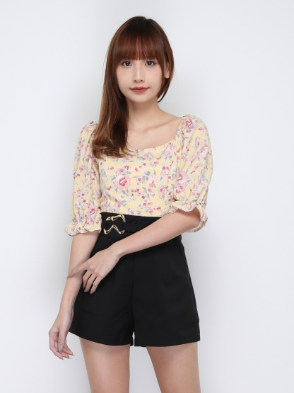 Floral Back Stretchable Top 17093