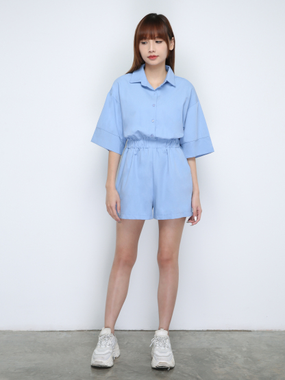 Collar Waist Stretchable Jumpsuit 18346