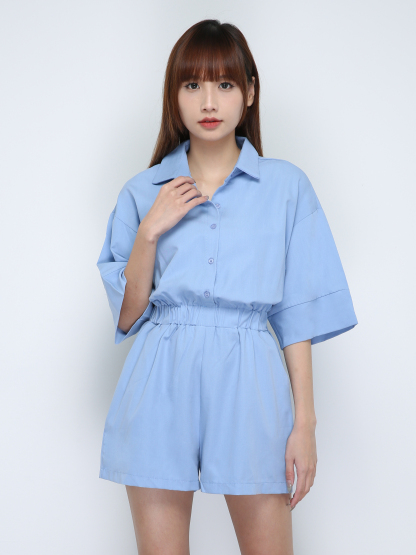 Collar Waist Stretchable Jumpsuit 18346