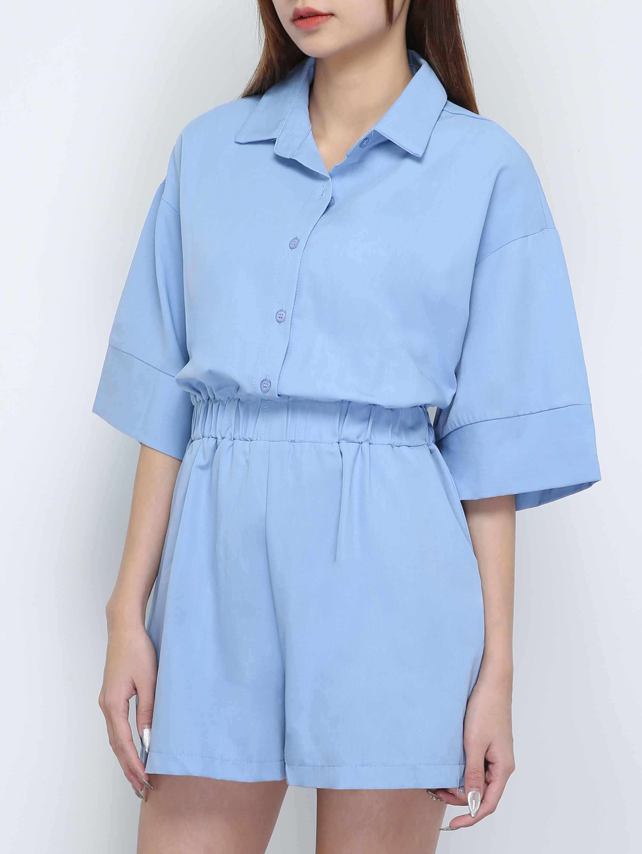 Collar Waist Stretchable Jumpsuit 18346