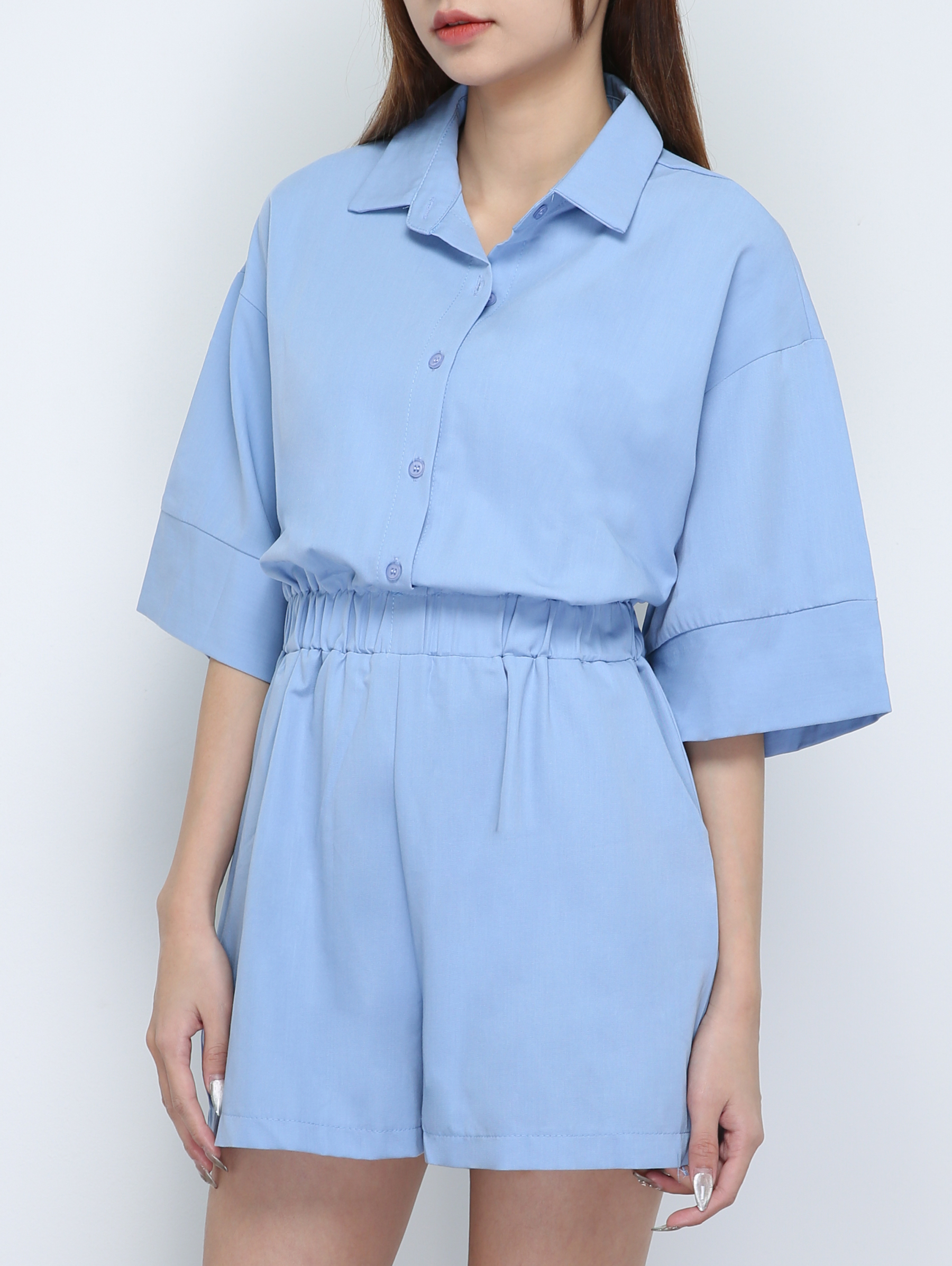 Collar Waist Stretchable Jumpsuit 18346