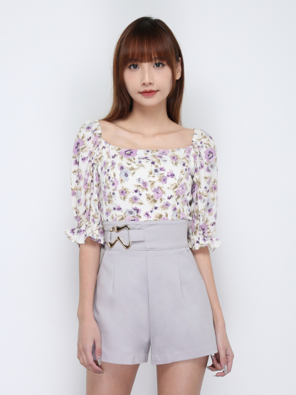 Floral Back Stretchable Top 17093