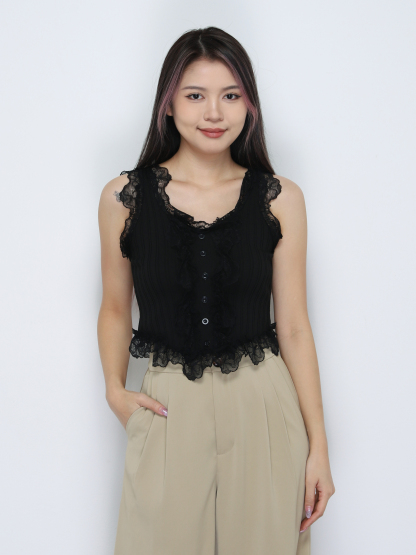 Sleeveless With Lace Top 34207