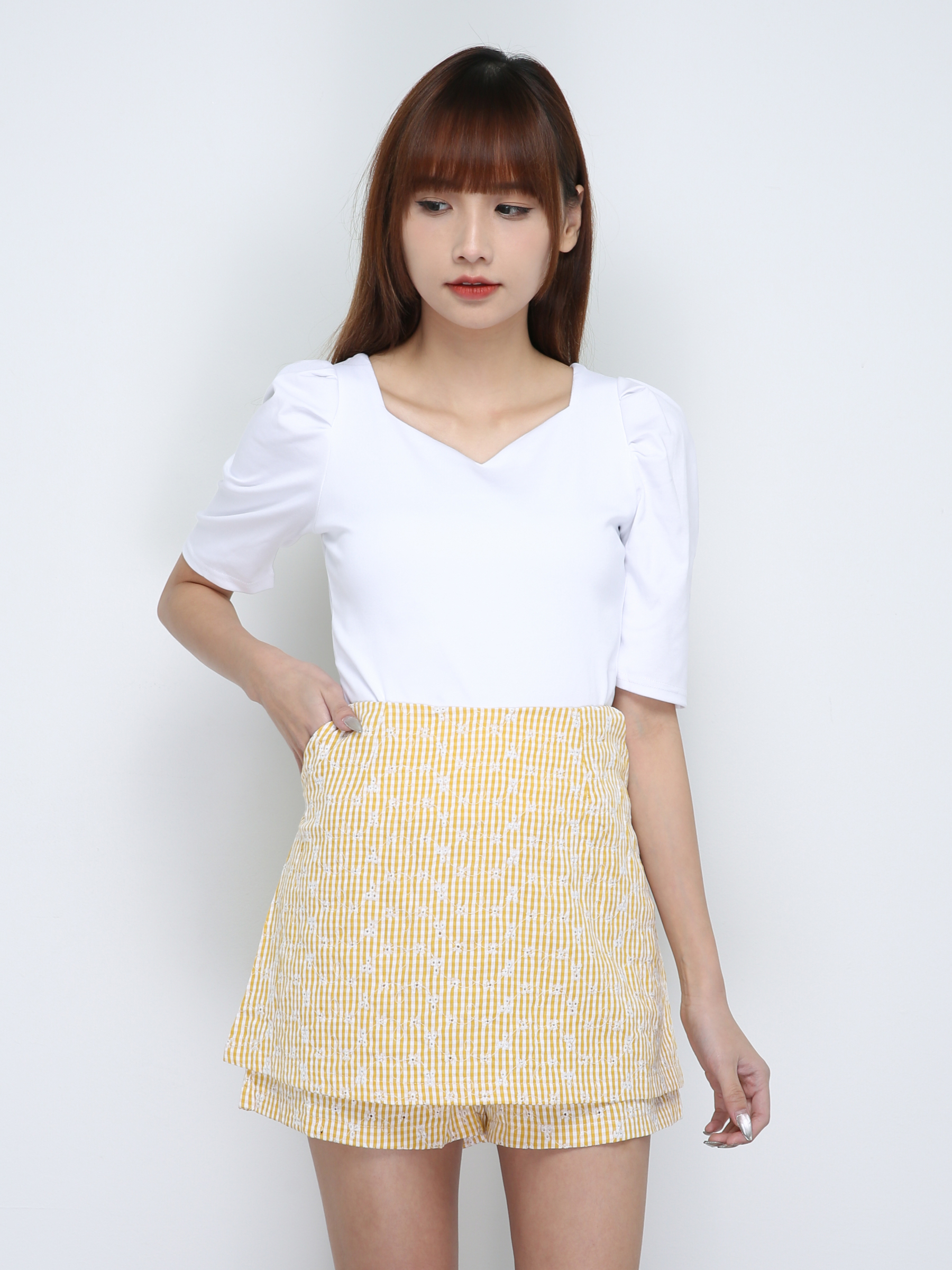 Eyelet Flower Skirt Pants 18680