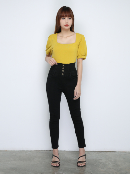 Denim High Waist Long Pants 18749