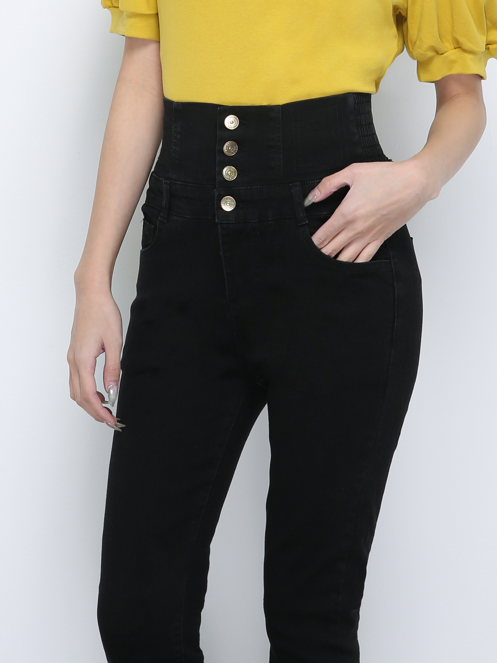 Denim High Waist Long Pants 18749