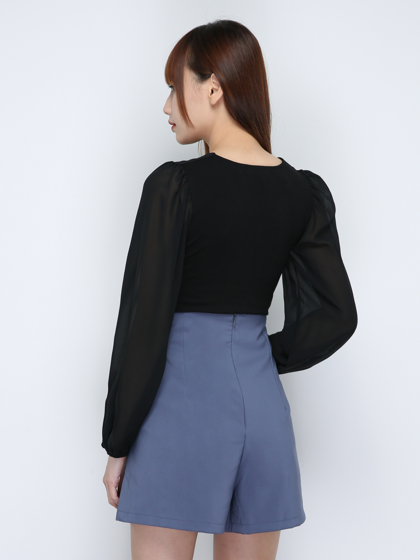 High Waist With Side Pocket Short Pants 18727