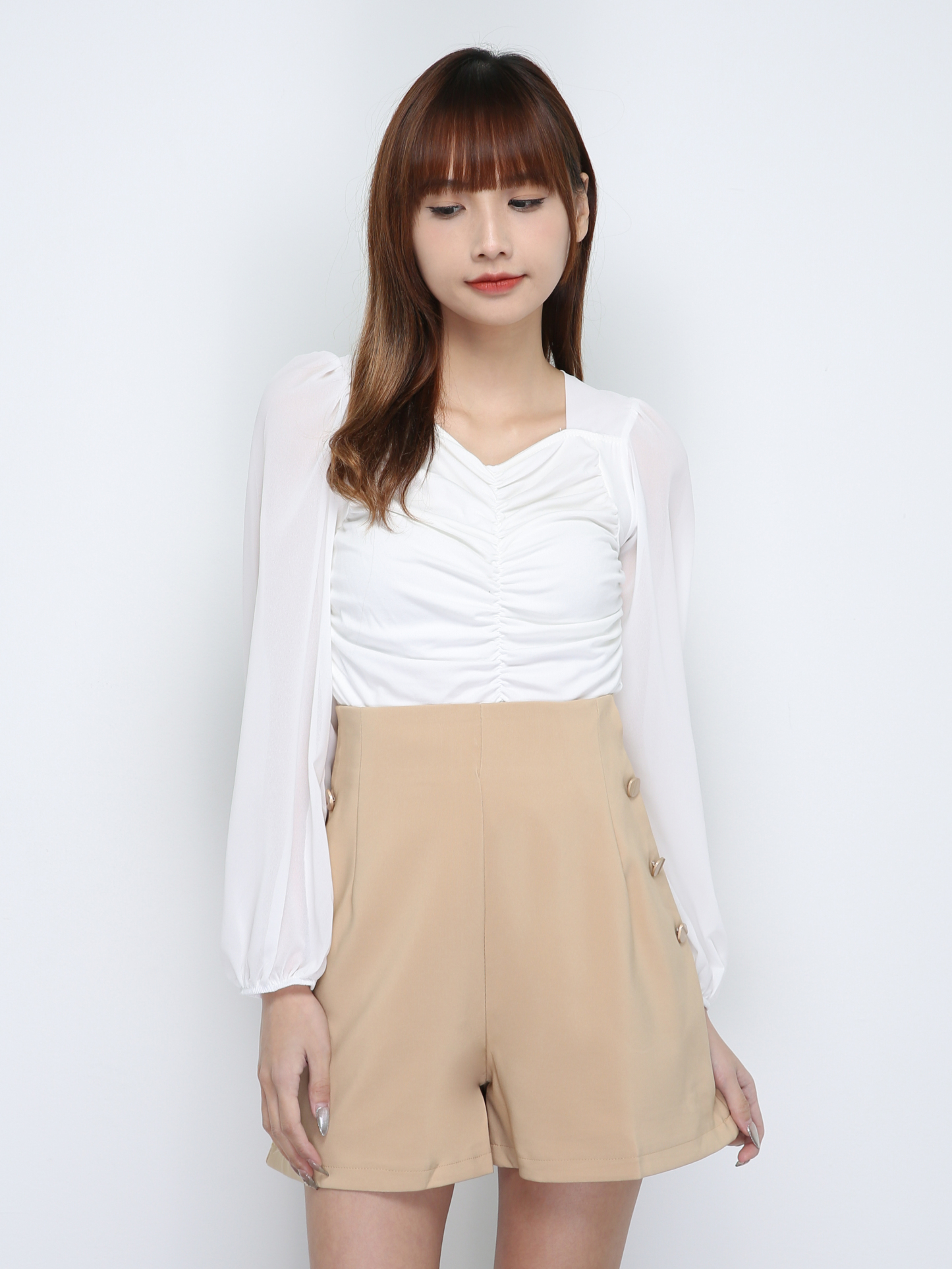 High Waist With Side Pocket Short Pants 18727